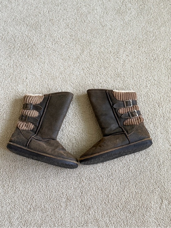 BearPaw Shoes - Bearpaw Boshie Brown Knit-Accent Mid-Calf Boots